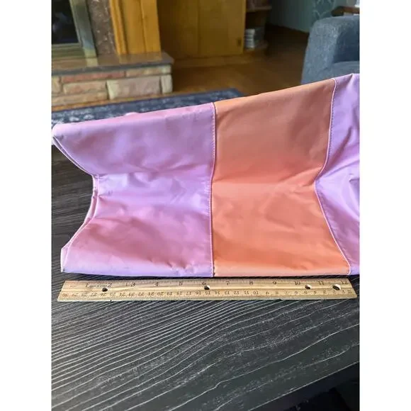 Longchamp XL Pink and Orange Top Handle Duffle Tote - Picture 9 of 16